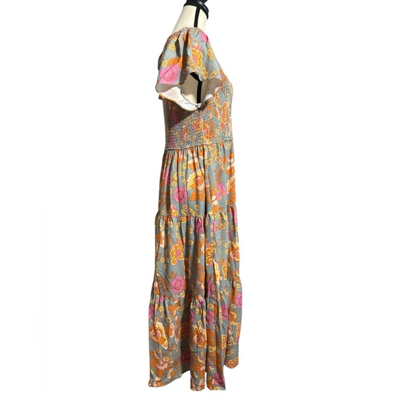 Vibrant Floral Maxi Dress - Multicolor - Picture 3 of 8